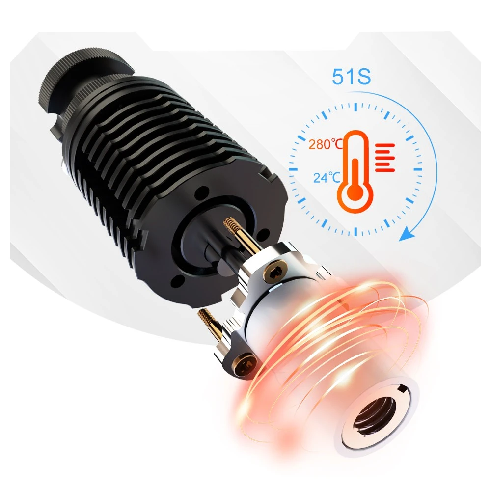 Trianglelab Rapido Hotend PT1000 Printing Flow Up To 75mm³/s 115W High Temperature 350C For DDB Extruder Ender3 V2 CR10 - Image 5