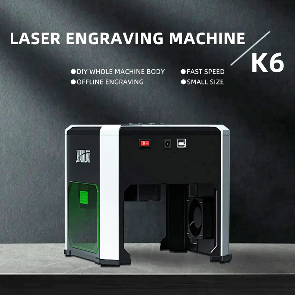 WAINLUX K6 Mini Laser Engraver Cutter, 3W Laser Power, 0.05mm Precision, Adjustable Focus, Offline Engraving, Built-in Exhaust Fan, App Connection, 80*80mm - Image 3