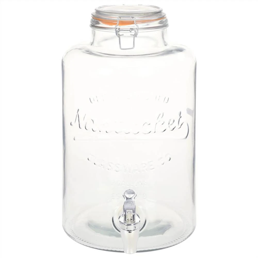 Water Dispenser XXL With Tap Transparent 8 L Glass - Image 2
