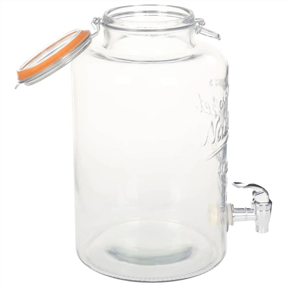 Water Dispenser XXL With Tap Transparent 8 L Glass - Image 3