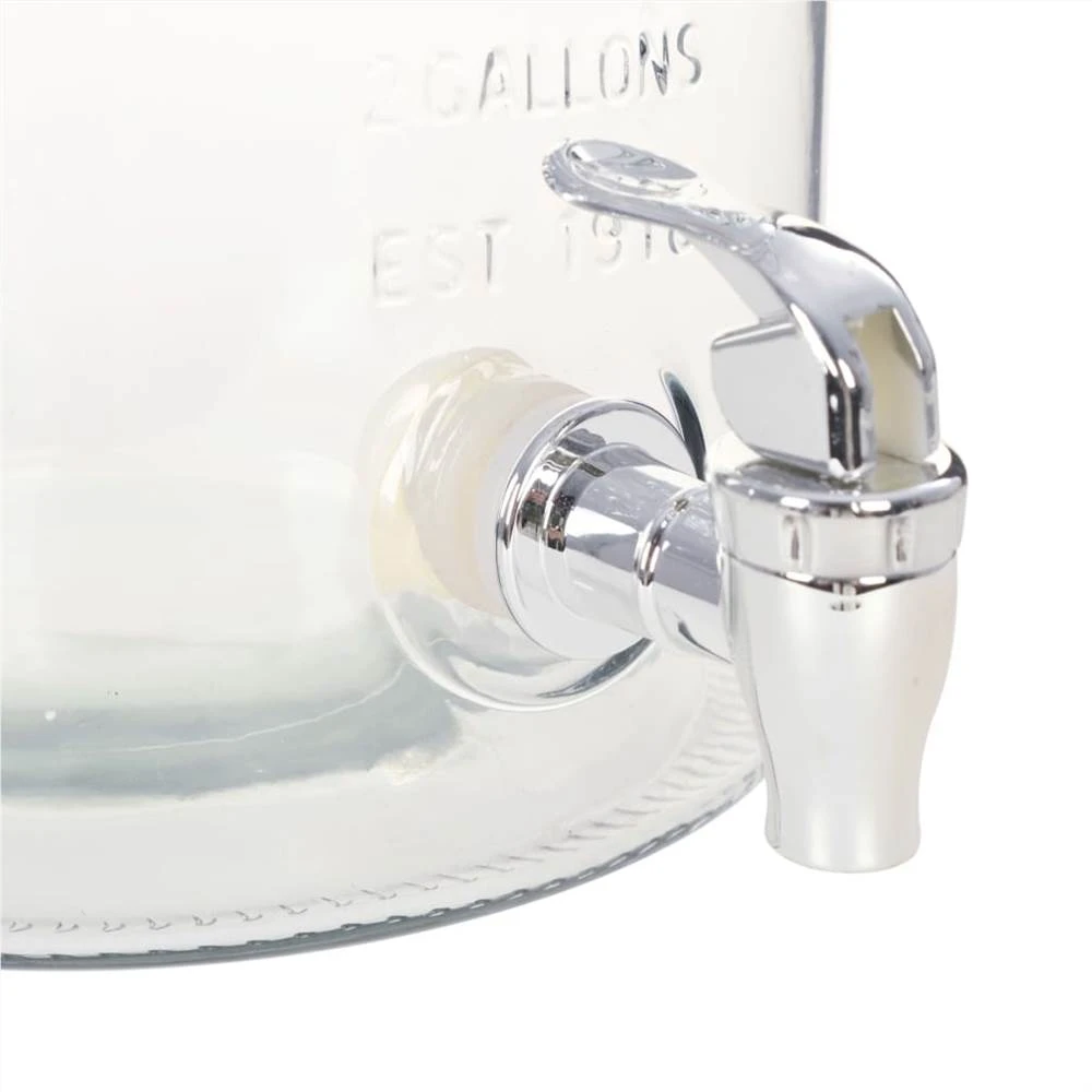 Water Dispenser XXL With Tap Transparent 8 L Glass - Image 4