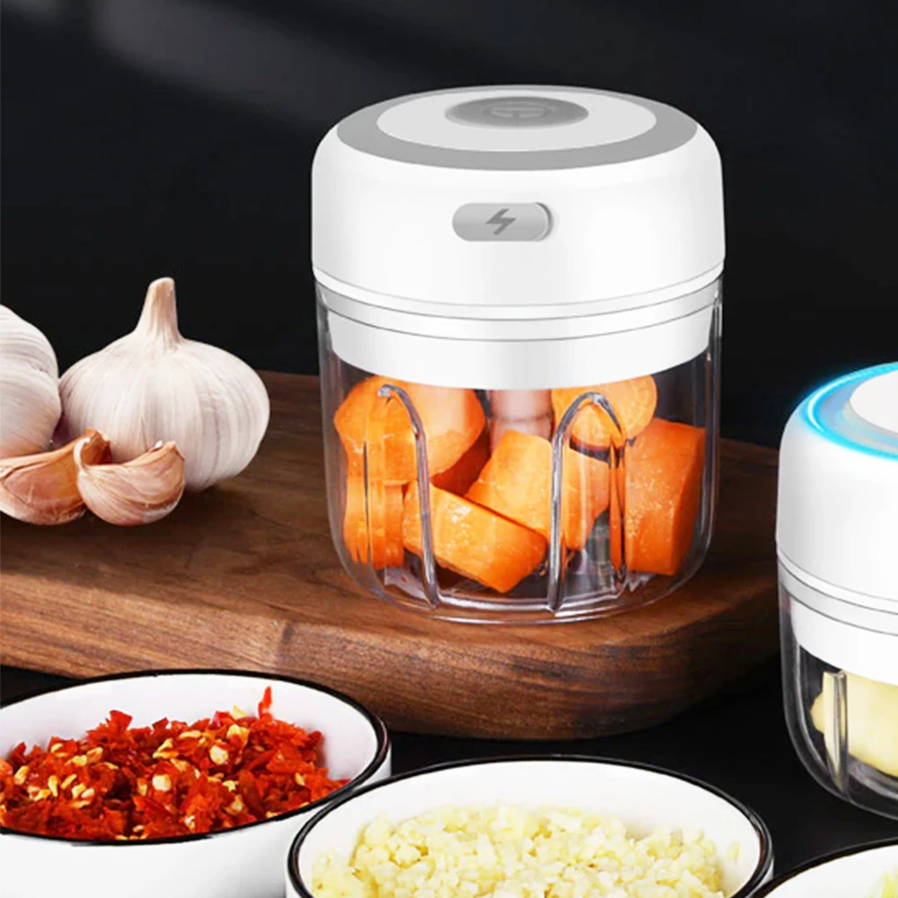 250ml Electric Garlic Masher Food Chopper Vegetable Meat Grinder USB Wireless Garlic Crusher Mini Food Processor Kitchen Tools - Image 2