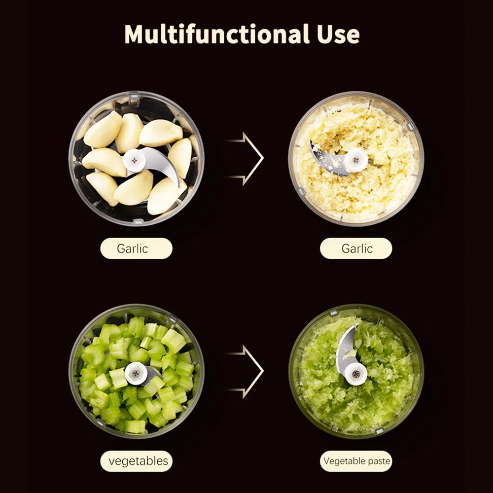 250ml Electric Garlic Masher Food Chopper Vegetable Meat Grinder USB Wireless Garlic Crusher Mini Food Processor Kitchen Tools - Image 4