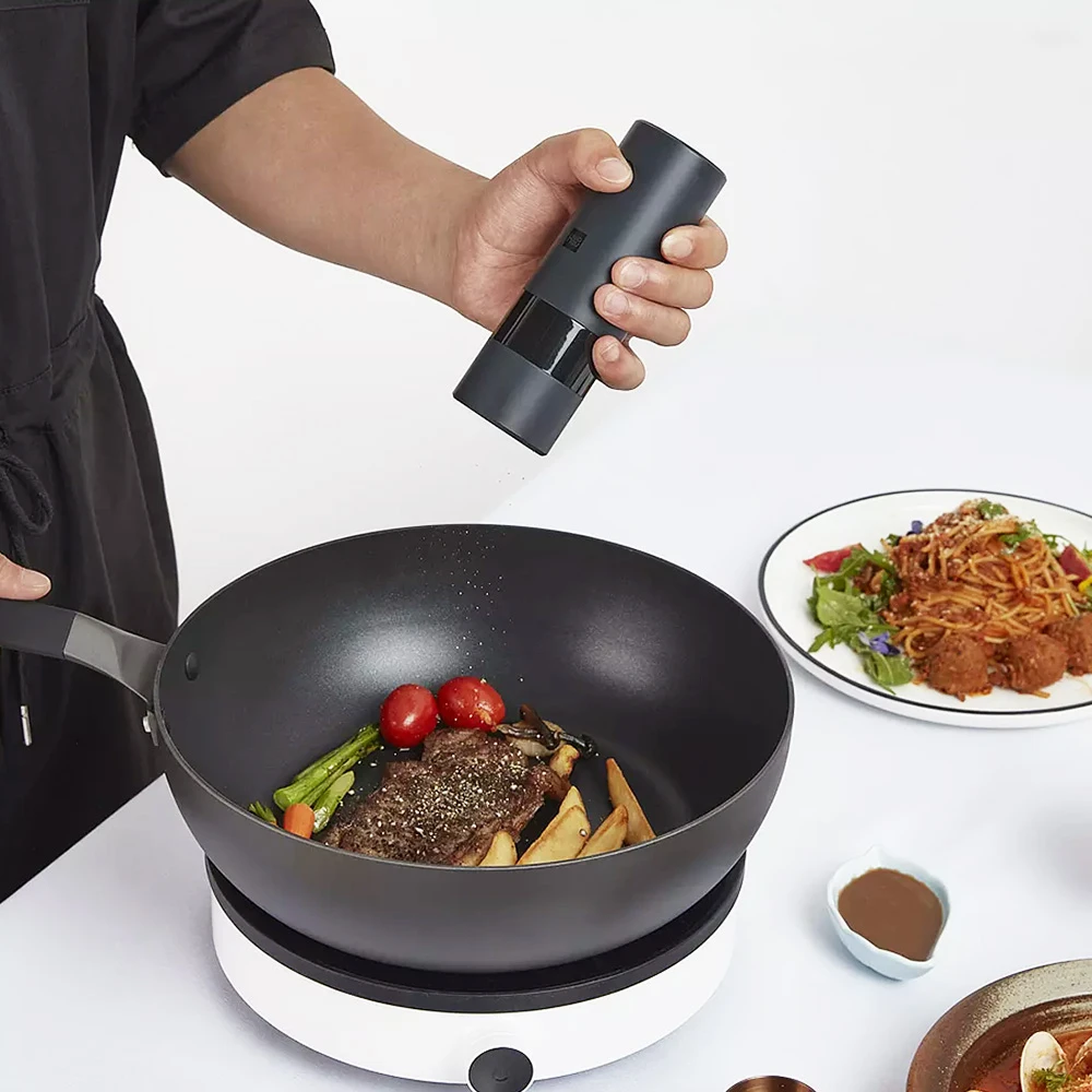 Xiaomi Youpin Huohou Electric Automatic Mill Pepper And Salt Grinder Add Battery & Ceramic Grinding Core - Black - Image 5