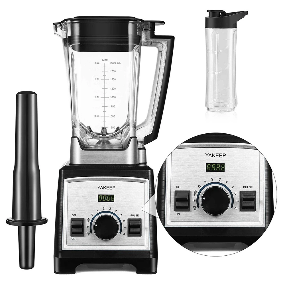 Yakeep 8188 2000W Stand Mixer, 2L Smoothie Blender With Stirrer, 32000 RPM, 8 Steel Blades, BPA Free Tritan Container, 3 Preset Modes