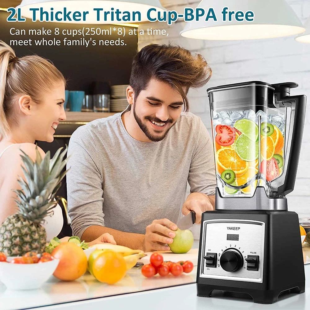 Yakeep 8188 2000W Stand Mixer, 2L Smoothie Blender With Stirrer, 32000 RPM, 8 Steel Blades, BPA Free Tritan Container, 3 Preset Modes - Image 6