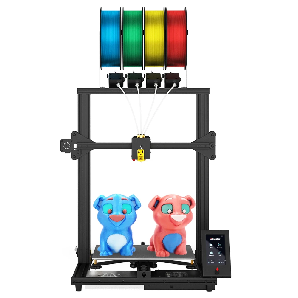 Zonestar Z8PM4 Pro 4 Titan Extruders 3D Printer, 4 In1 Out Color-Mixing, Auto Leveling, 32Bit Mainboard, LCD Screen, Open Source, 300*300*400mm