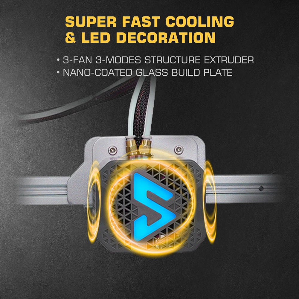 LOTMAXX Shark V3 3D Printer Laser Engraver, Auto Leveling, Dual Extruder, Dual-Color Printing, Glass Build Plate, Engraving Size 235x235mm, Printing Size 235*235*265mm - Image 2