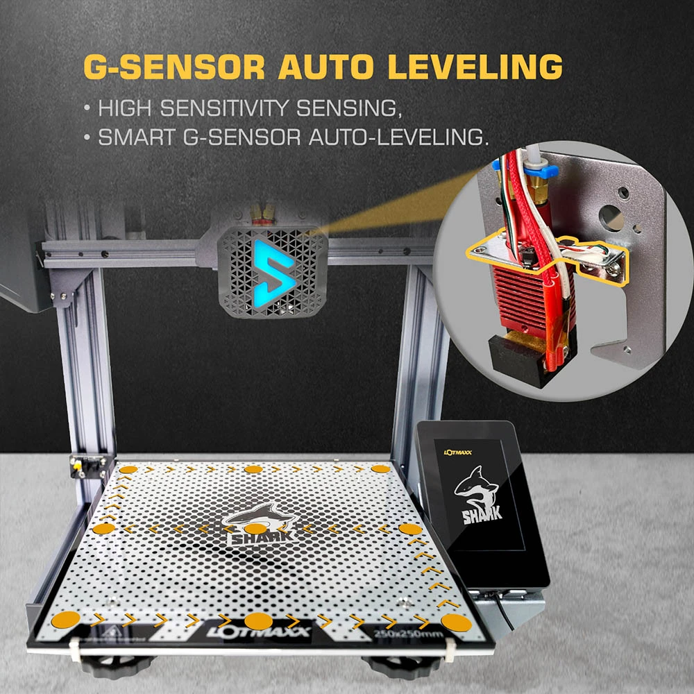 LOTMAXX Shark V3 3D Printer Laser Engraver, Auto Leveling, Dual Extruder, Dual-Color Printing, Glass Build Plate, Engraving Size 235x235mm, Printing Size 235*235*265mm - Image 4