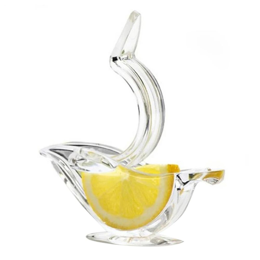 Portable Transparent Manual Lemon Juicer, Acrylic Manual Lemon Slice Squeezer, Bird Shape Hand Fruit Juicer