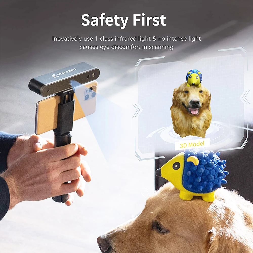 Revopoint POP 2 3D Scanner Premium Edition, Handheld And Turnable 2 In 1, 0.1mm Accuracy, 0.15mm Point Distance, 10Hz FPS, 6DoF Gyro, Color Effect, 5000 MA Power Bank, Compatible With IOS Android Windows - Image 5